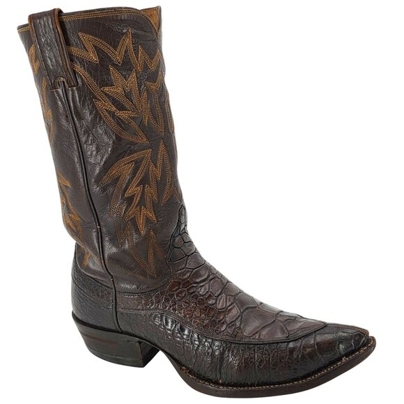 Justin Boots Other - Vintage Exotic Justin Cowboy Boots Mens size 9D Brown Western 9020 White Label